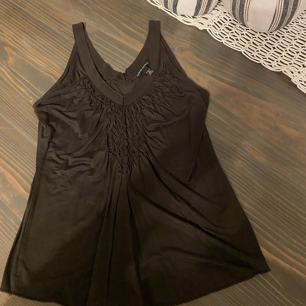 Banana Republic. Lattice-Detail Tank. Sable (dark brown/olive). Size XS.